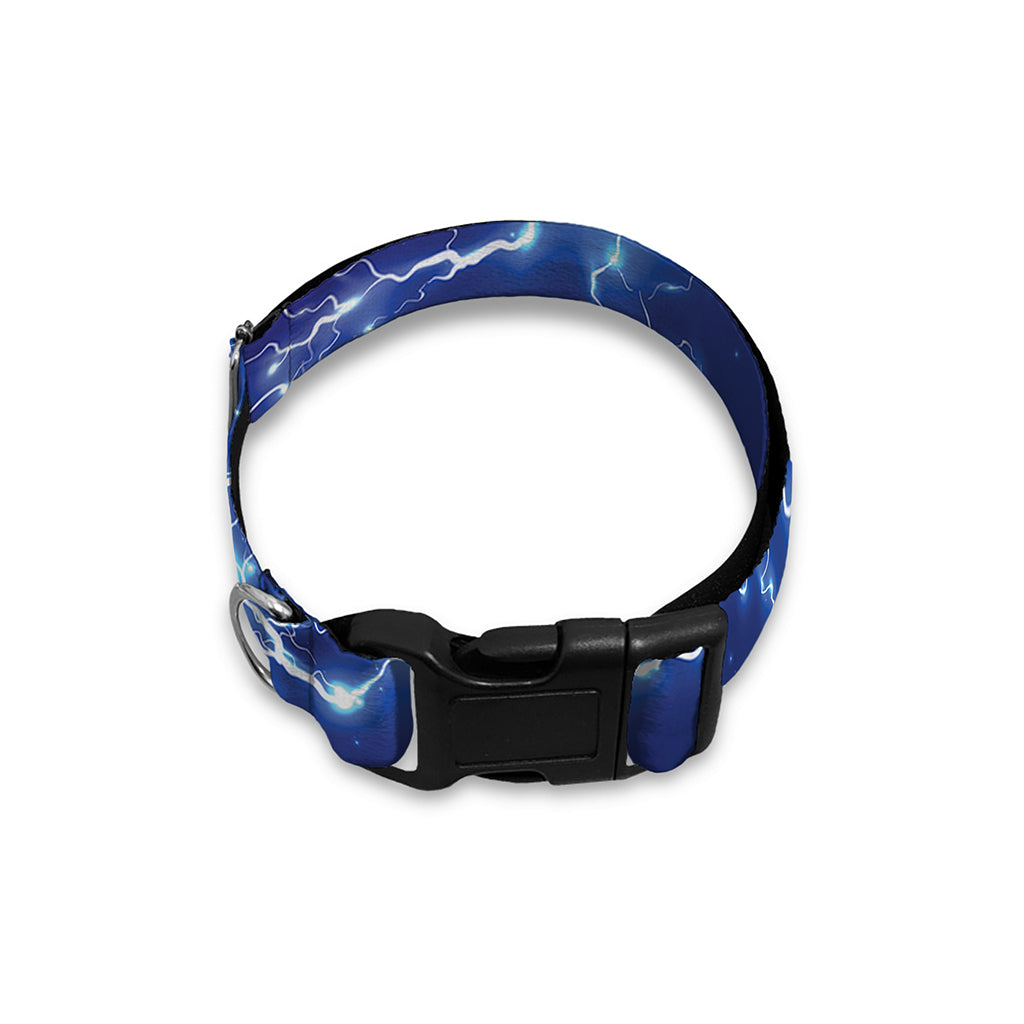 Blue And Purple Lightning Print Dog Collar