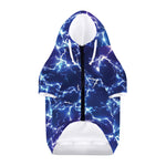 Blue And Purple Lightning Print Dog Zip Up Hoodie