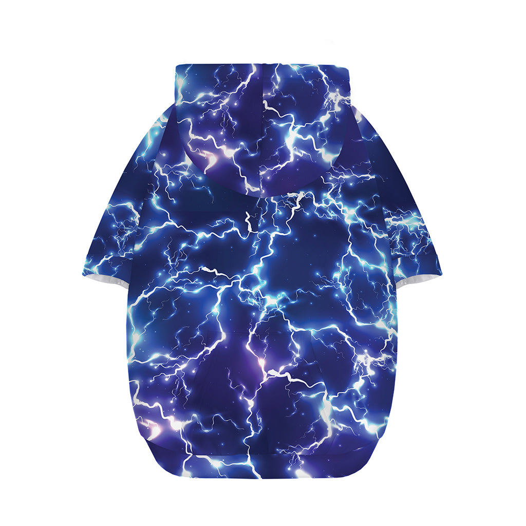 Blue And Purple Lightning Print Dog Zip Up Hoodie