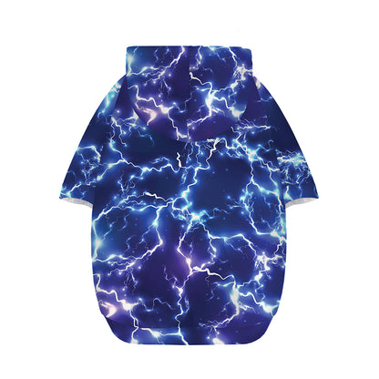 Blue And Purple Lightning Print Dog Zip Up Hoodie
