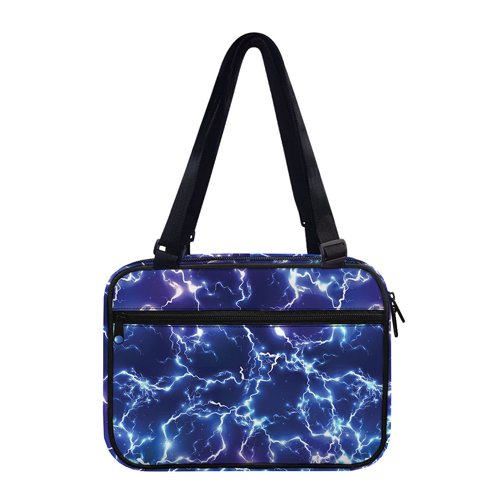 Blue And Purple Lightning Print Double Strap Bible Bag