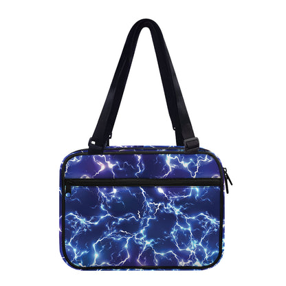 Blue And Purple Lightning Print Double Strap Bible Bag