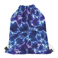 Blue And Purple Lightning Print Drawstring Bag
