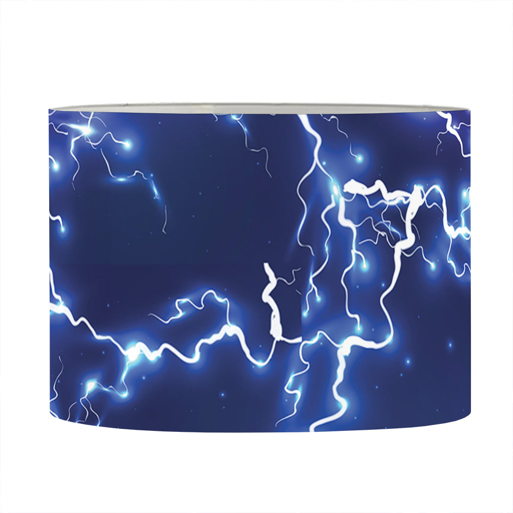 Blue And Purple Lightning Print Drum Lamp Shade