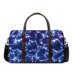 Blue And Purple Lightning Print Duffle Bag