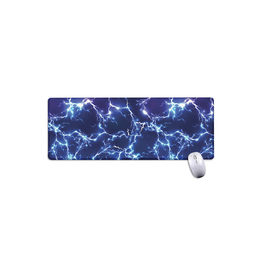 Blue And Purple Lightning Print Extended Mouse Pad