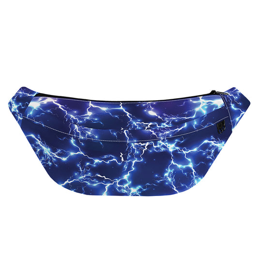 Blue And Purple Lightning Print Fanny Pack