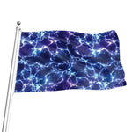 Blue And Purple Lightning Print Flag