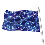 Blue And Purple Lightning Print Flag