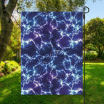 Blue And Purple Lightning Print Garden Flag