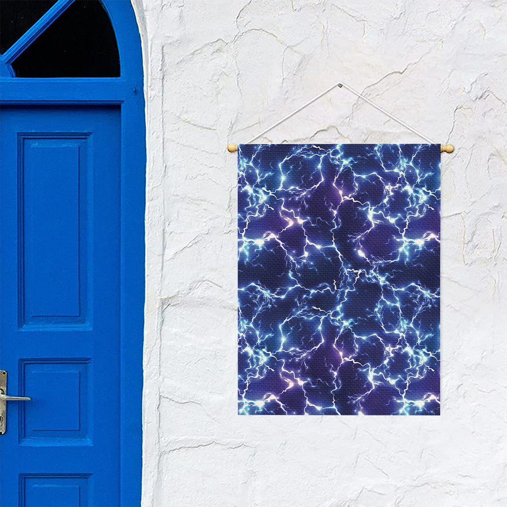 Blue And Purple Lightning Print Garden Flag