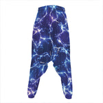 Blue And Purple Lightning Print Hammer Pants