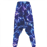 Blue And Purple Lightning Print Hammer Pants