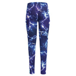 Blue And Purple Lightning Print High-Waisted Pocket Leggings