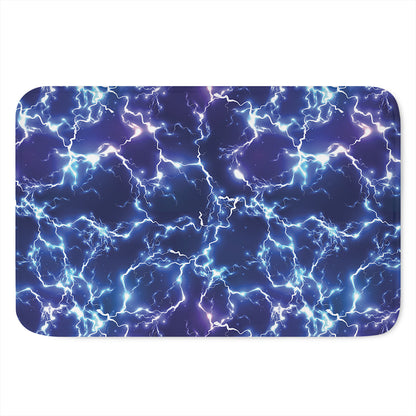 Blue And Purple Lightning Print Indoor Door Mat