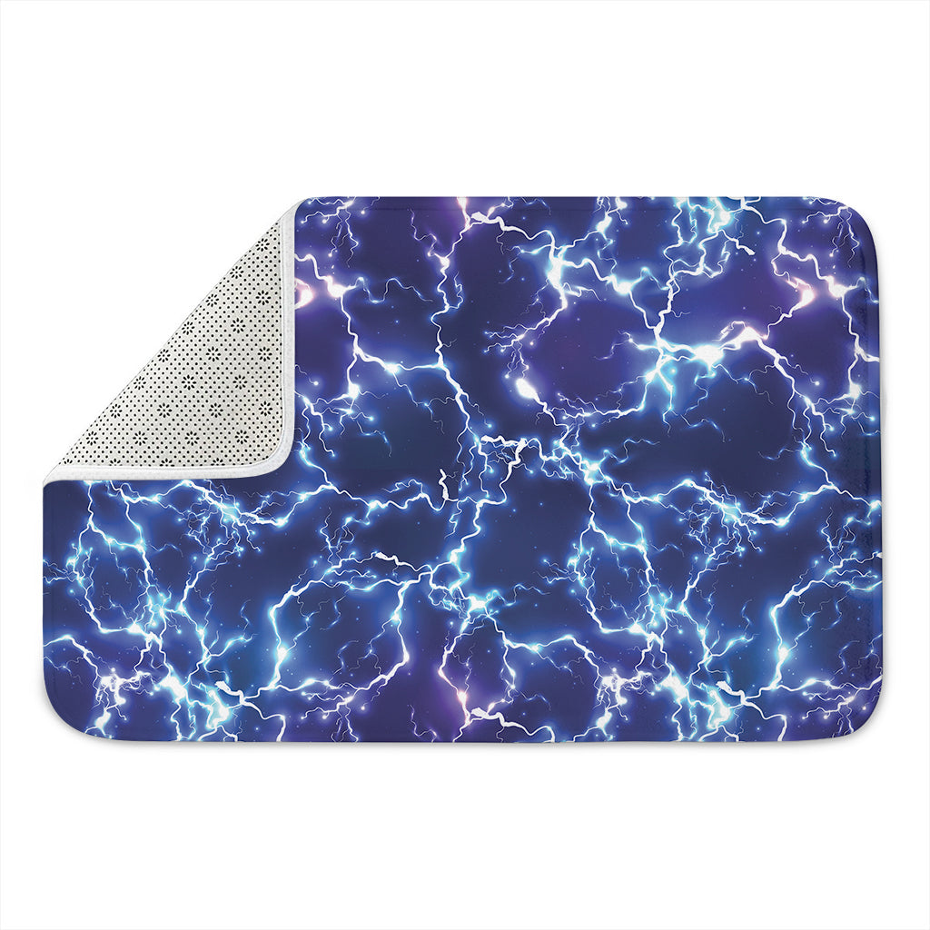 Blue And Purple Lightning Print Indoor Door Mat