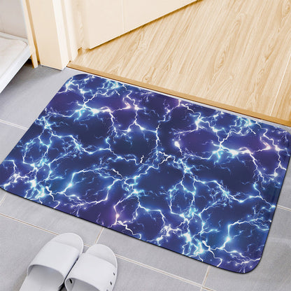 Blue And Purple Lightning Print Indoor Door Mat