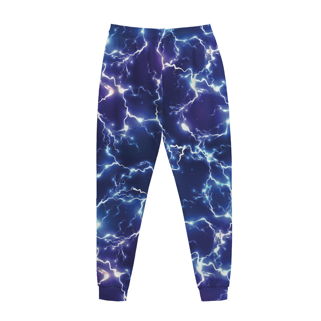 Blue And Purple Lightning Print Jogger Pants