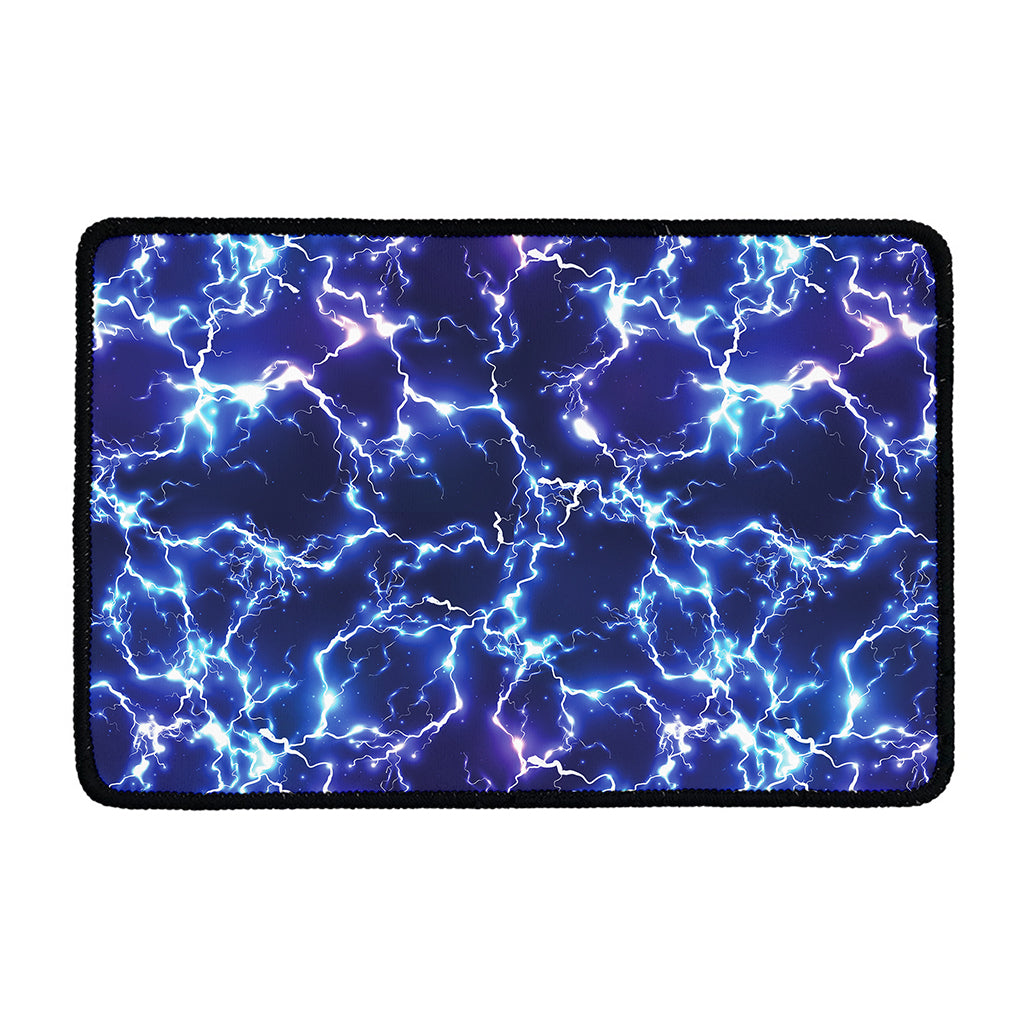 Blue And Purple Lightning Print Kitchen Mat