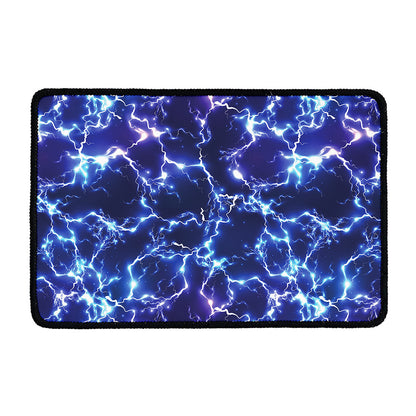 Blue And Purple Lightning Print Kitchen Mat