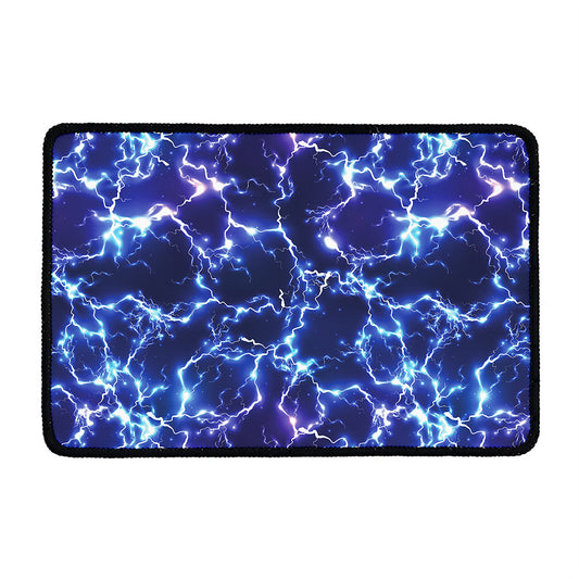 Blue And Purple Lightning Print Kitchen Mat