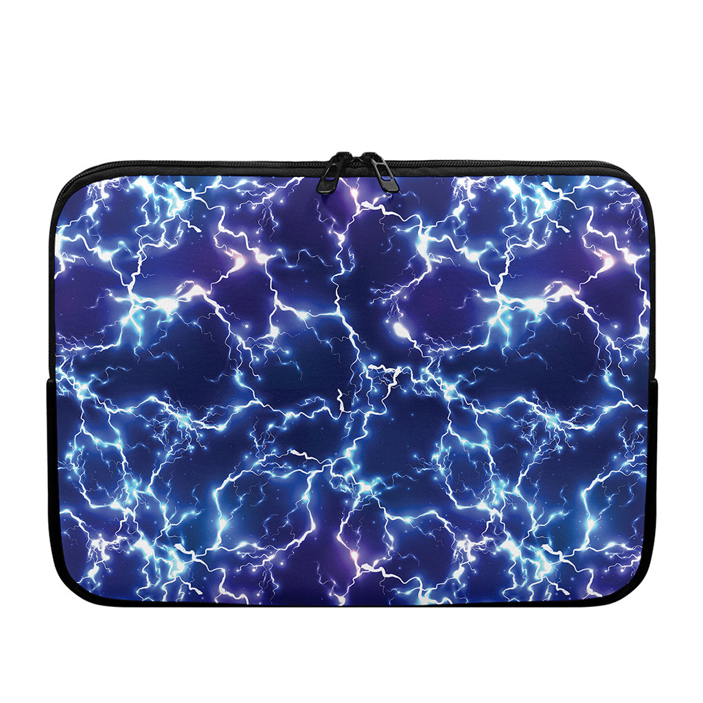 Blue And Purple Lightning Print Laptop Sleeve
