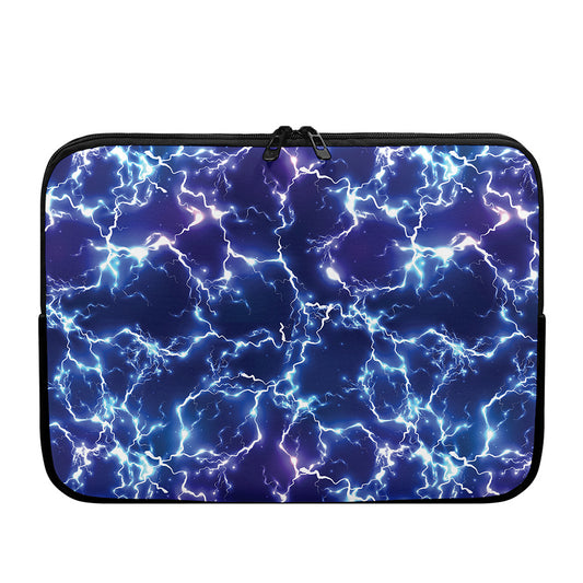 Blue And Purple Lightning Print Laptop Sleeve