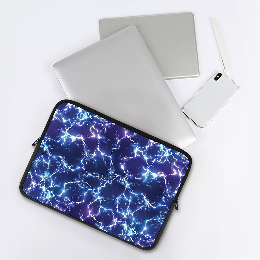 Blue And Purple Lightning Print Laptop Sleeve
