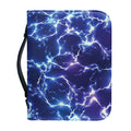 Blue And Purple Lightning Print Leather Bible Cover