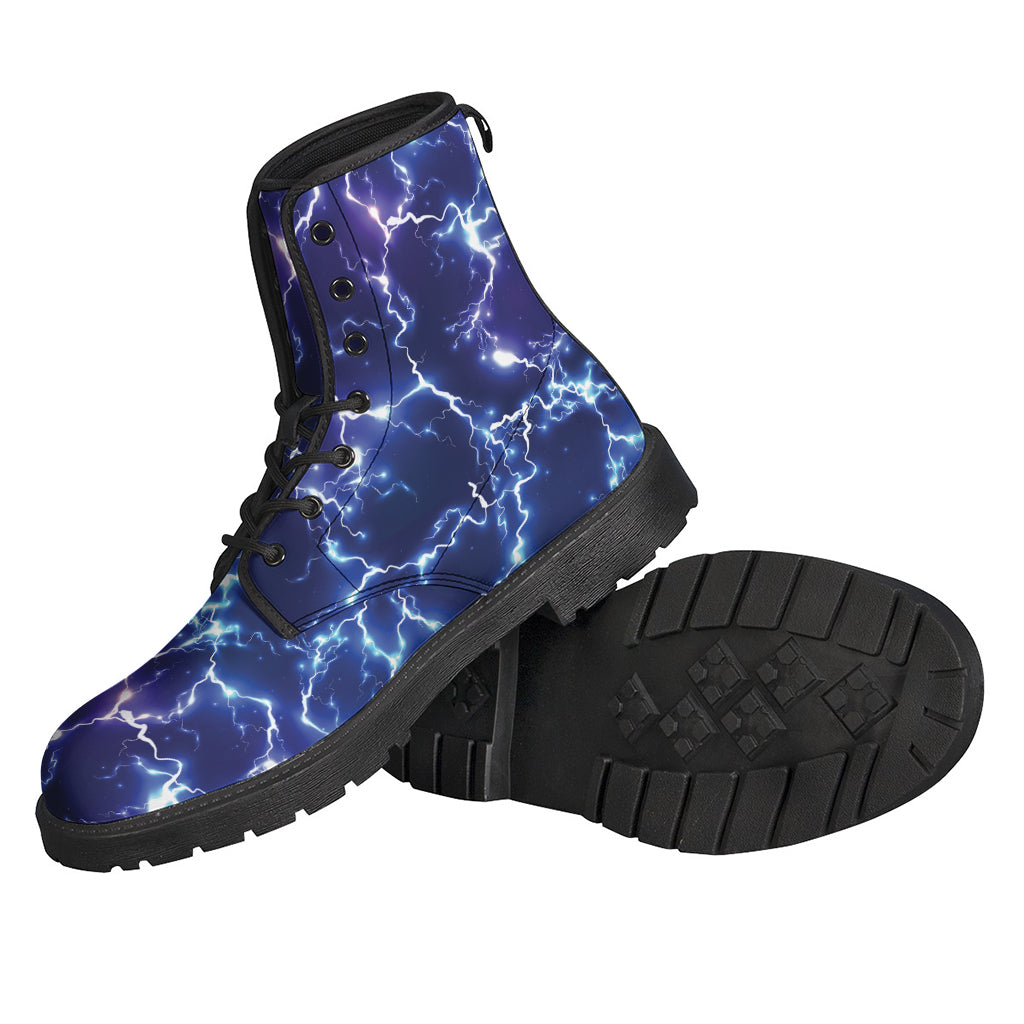 Blue And Purple Lightning Print Backpack