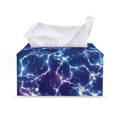 Blue And Purple Lightning Print Leather Tissue Box Cover