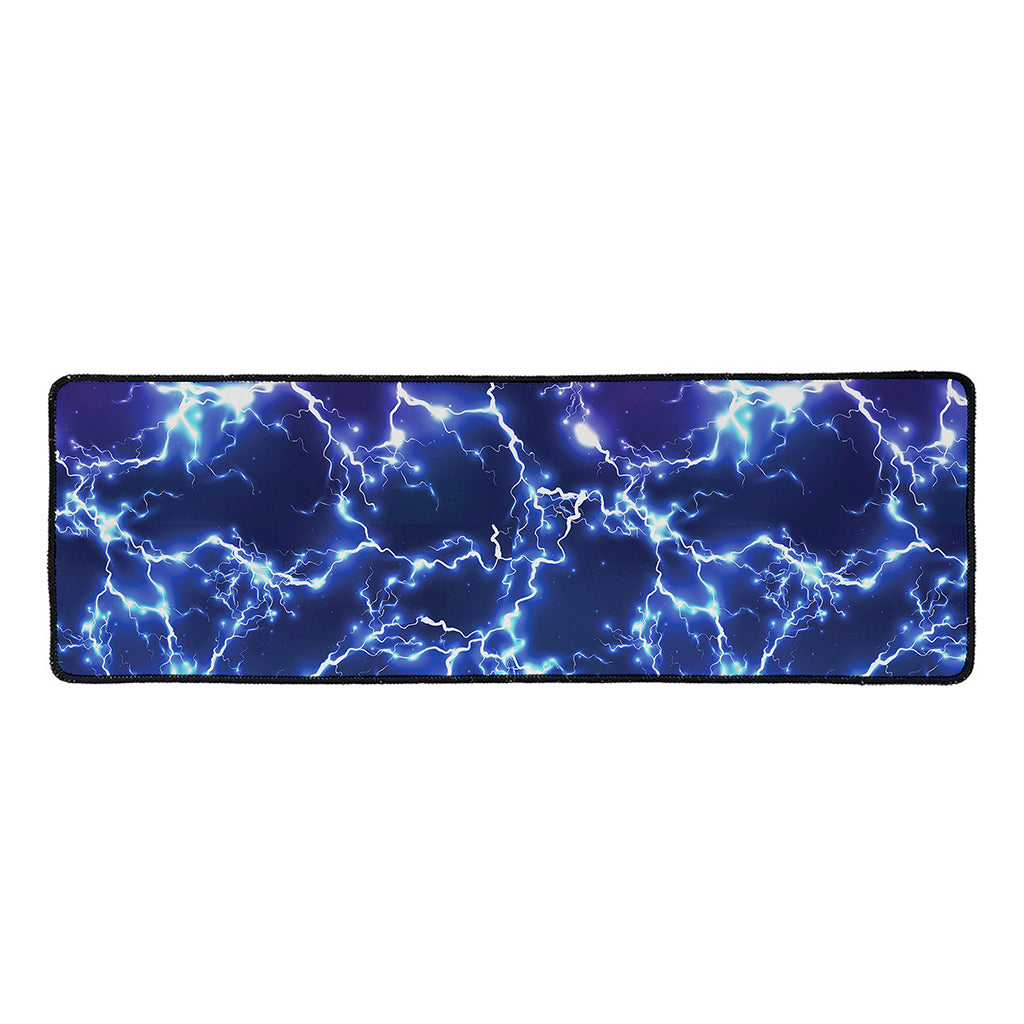 Blue And Purple Lightning Print Long Kitchen Mat