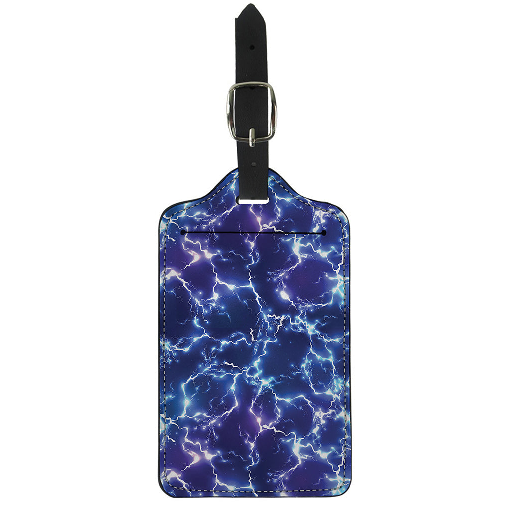 Blue And Purple Lightning Print Luggage Tag