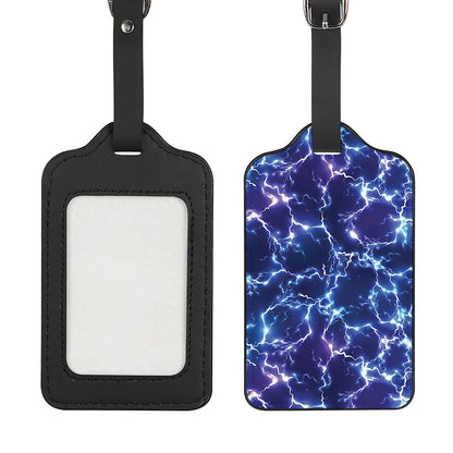 Blue And Purple Lightning Print Luggage Tag