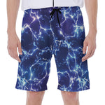Blue And Purple Lightning Print Men's Beach Shorts