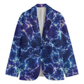 Blue And Purple Lightning Print Men's Blazer