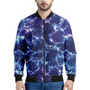 Blue And Purple Lightning Print Men's Bomber Jacket