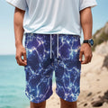Blue And Purple Lightning Print Men's Cargo Shorts