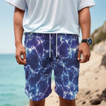 Blue And Purple Lightning Print Men's Cargo Shorts