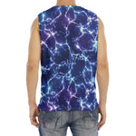 Blue And Purple Lightning Print Men's Fitness Tank Top