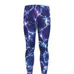 Blue And Purple Lightning Print Men's leggings