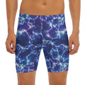 Blue And Purple Lightning Print Men's Long Boxer Briefs