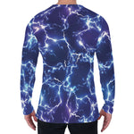 Blue And Purple Lightning Print Men's Long Sleeve T-Shirt