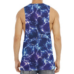 Blue And Purple Lightning Print Men's Muscle Tank Top