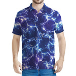 Blue And Purple Lightning Print Men's Polo Shirt