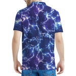 Blue And Purple Lightning Print Men's Polo Shirt