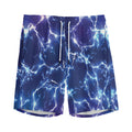 Blue And Purple Lightning Print Men's Athletic Shorts