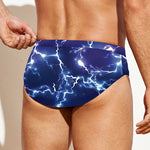 Blue And Purple Lightning Print Men's Swim Briefs