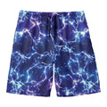 Blue And Purple Lightning Print Men's Swim Trunks