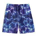 Blue And Purple Lightning Print Men's Swim Trunks